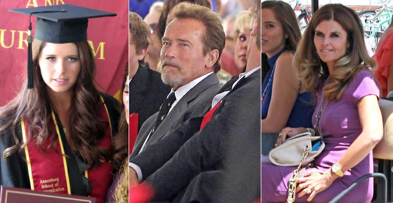 Arnold Schwarzenegger e Maria Shriver se reencontram em formatura da filha