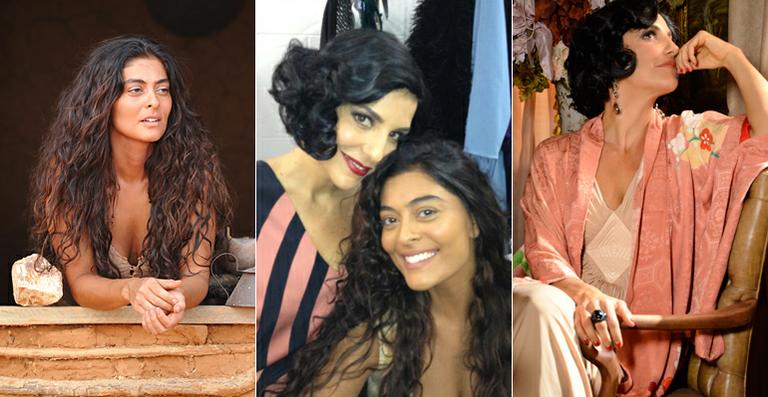 Ivete Sangalo e Juliana Paes clicadas nos bastidores de ‘Gabriela’