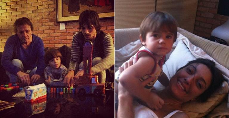Fábio Jr. dia de diversão com os filhos Fiuk e Záion