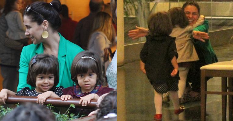 Giovanna Antonelli em divertido passeio com as gêmeas Antonia e Sofia