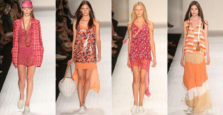 Cores quentes no desfile da Totem no Fashion Rio