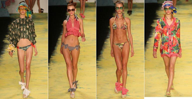 Estampas na moda praia do desfile da grife Salinas