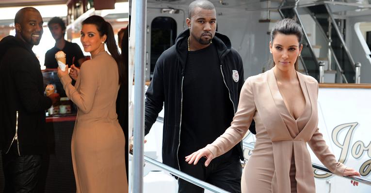 Kim Kardashian e Kanye West aproveitam tarde romântica em Cannes