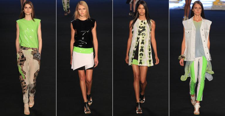 Cor verde predomina no desfile da grife Espaço Fashion