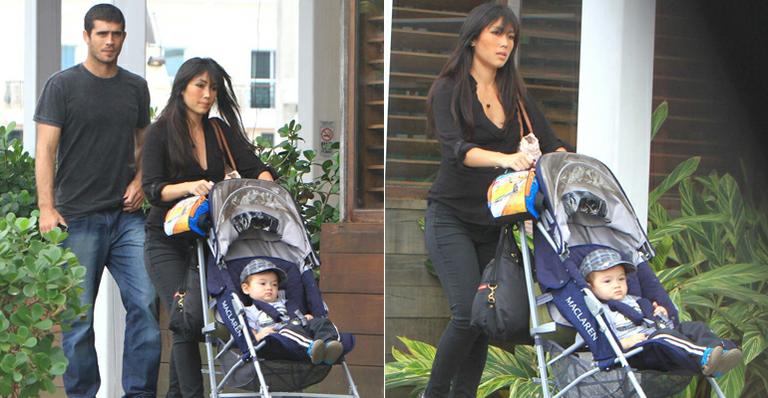 Daniele Suzuki passeia com a família no Rio