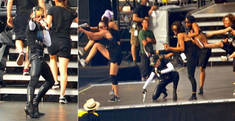 Madonna ensaia com armas em Tel Aviv