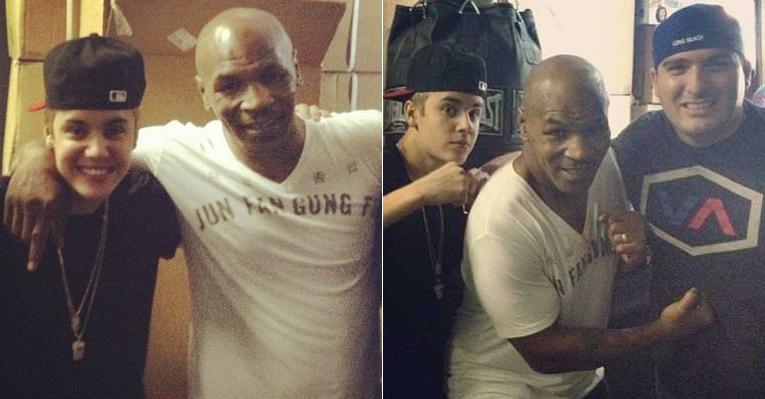 Justin Bieber treina boxe com Mike Tyson