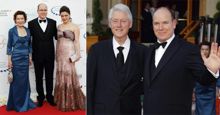 Albert II recebe Bill Clinton em gala beneficente