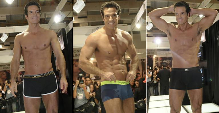 Em desfile de cuecas, Carlos Machado diz que está à procura de um amor