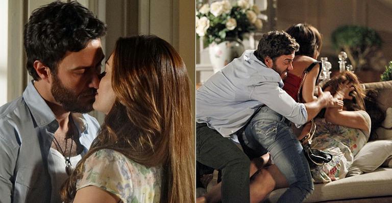 Valéria impede beijo de Rodrigo e Elisa em ‘Amor Eterno Amor’