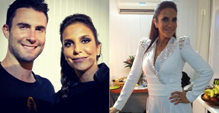 Adam Levine e Ivete nos bastidores de show no Rock In Rio Lisboa
