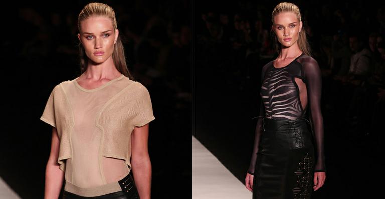 Rosie Huntington-Whiteley desfila transparências para a Animale