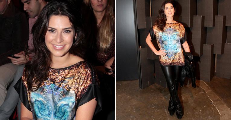 Fernanda Paes Leme aposta na calça de couro para não errar no look