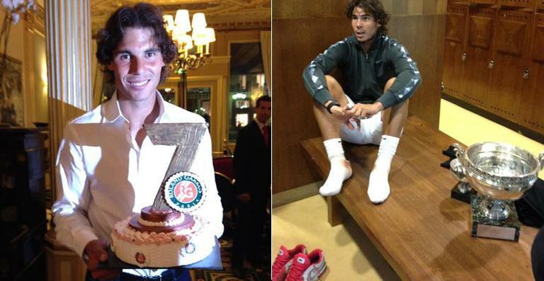 Rafael Nadal comemora hepta ao lado da família em restaurante de Paris
