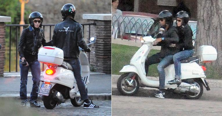 Madonna passeia de moto em Roma