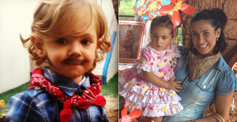 Filhos de Adriane Galisteu e Scheila Carvalho têm as suas primeiras festas juninas na escolinha