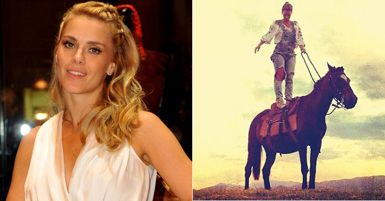Carolina Dieckmann posta foto em que esbanja equilíbrio