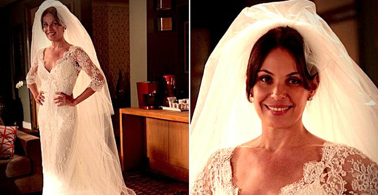 O vestido de noiva clássico de Alexia para o casamento com Cadinho em ‘Avenida Brasil’