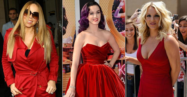Mariah Carey, Katy Perry e Britney Spears: adeptas do vermelhão