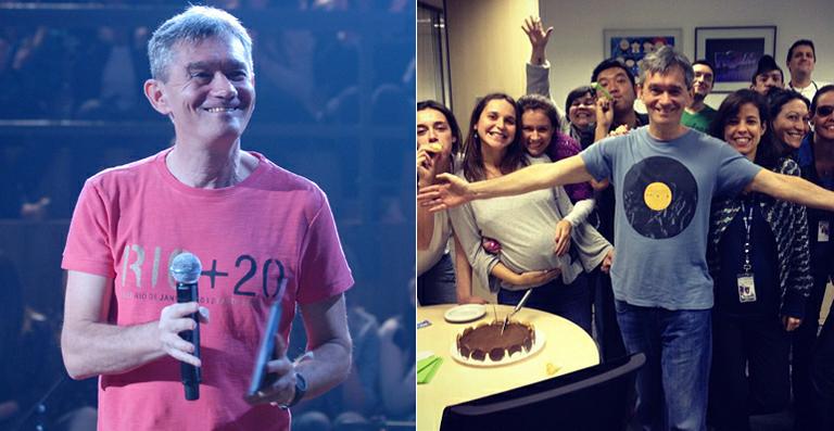 Serginho Groisman ganha festa nos bastidores do ‘Altas Horas’