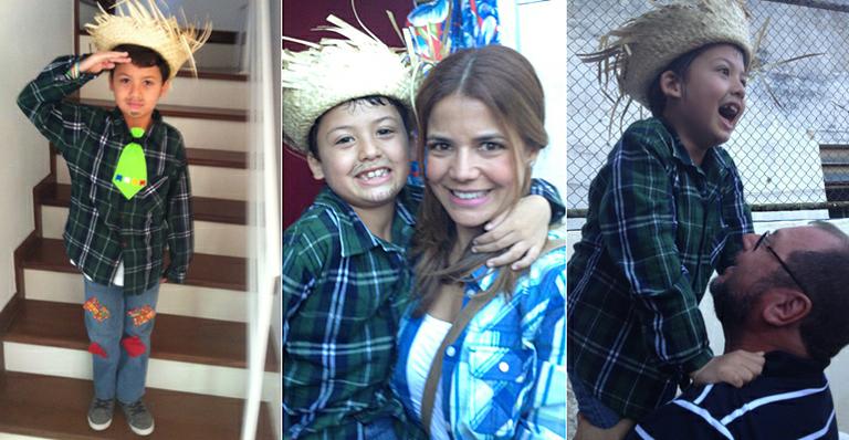 Dia de festa junina para Nívea Stelmann e o filho Miguel