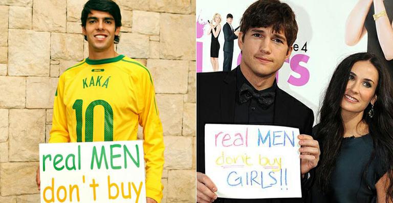 Kaká apoia campanha de Demi Moore e Ashton Kutcher contra a exploração sexual infantil