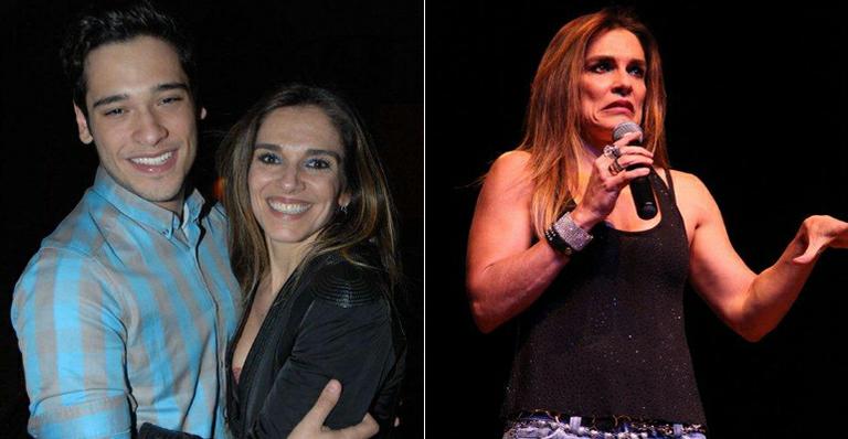 Mara Carvalho recebe o carinho do filho Bruno Fagundes em reestreia no teatro