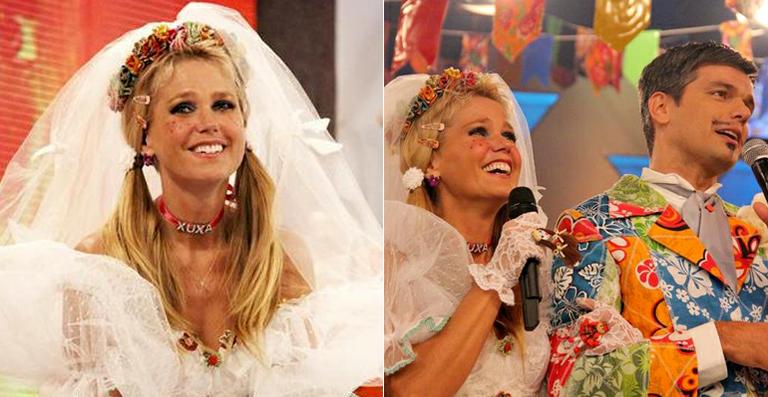 Xuxa Meneghel vira a noiva em arraial do ‘TV Xuxa’ ao lado de Otaviano Costa