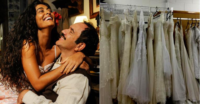Ju Paes posta foto dos bastidores de ‘Gabriela’: ‘Olha quanto vestido eu vou ter que provar pro casamento’