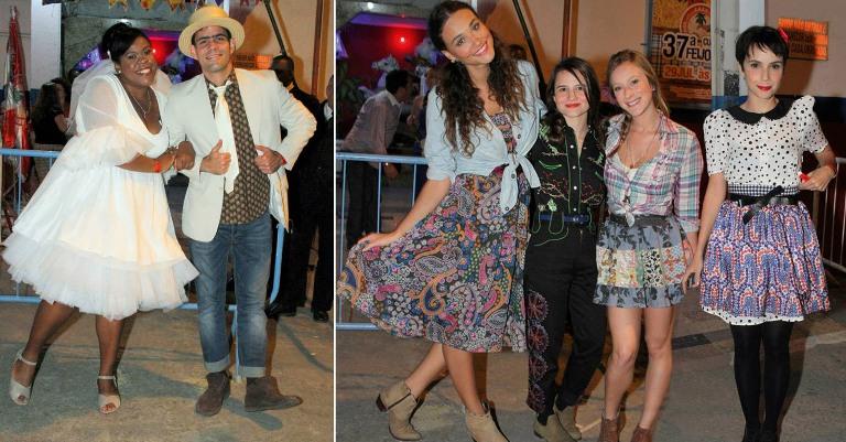 Cacau Protásio com Juliano Cazarré viram noivos em festa junina de ‘Avenida Brasil’