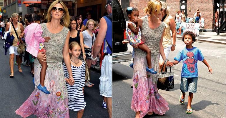 Heidi Klum leva os filhos à musical em Nova York