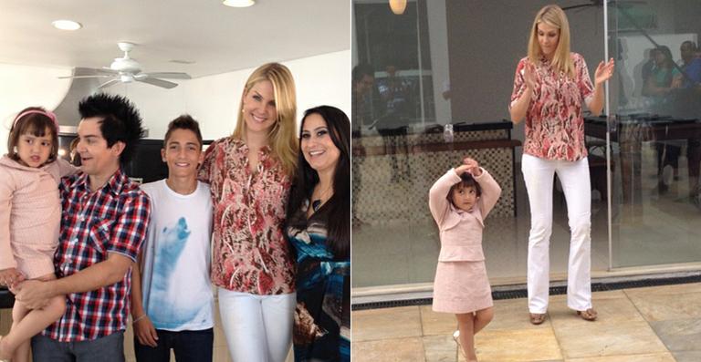 Ana Hickmann visita Brenda, filha do cantor Regis Danese