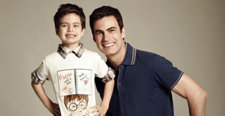 Carlos Casagrande fotografa ao lado do filho para campanha do Dia dos Pais