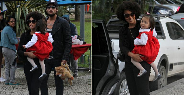 Sheron Menezzes passeia com sobrinha e namorado por feira do Rio de Janeiro