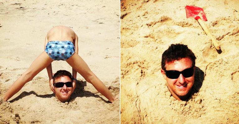 Luciano Huck curte férias em família