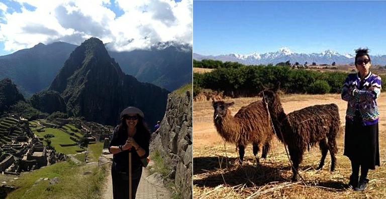 Regina Casé visita Machu Picchu durante viagem ao Peru