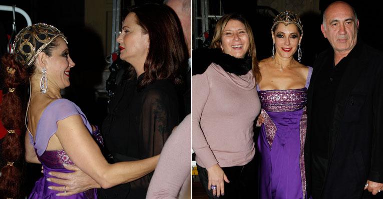 Luiza Brunet e Zizi Possi prestigiam a diva Christiane Torloni