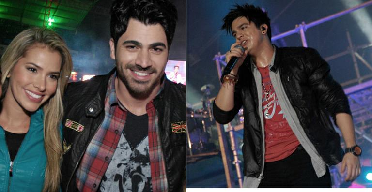 Noivos, Adriana e Rodrigão do ‘BBB’ assistem ao show de Luan Santana