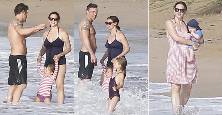 Jennifer Garner e Ben Affleck levam filhos a praia em Porto Rico