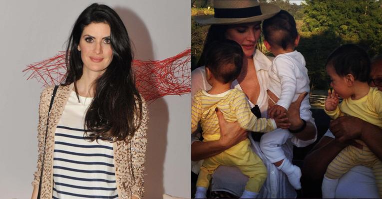 Isabella Fiorentino com os filhos: ‘Mãe polvo!’