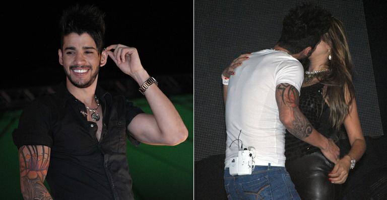 Gusttavo Lima beija fã na boca durante show