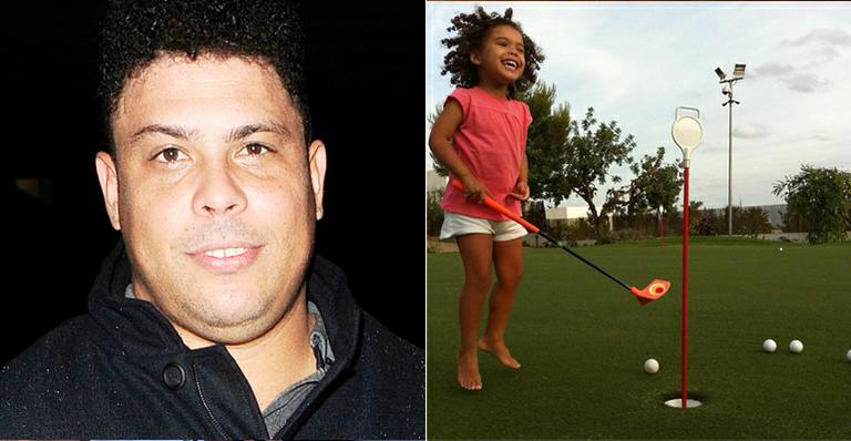 Ronaldo vibra com jogada da filha Maria Sophia no golfe