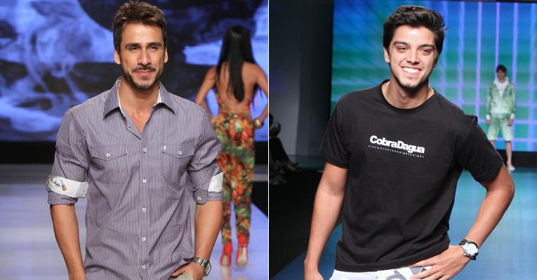 Esbanjando charme e simpatia, Julio Rocha e Rodrigo Simas desfilam no Espírito Santo