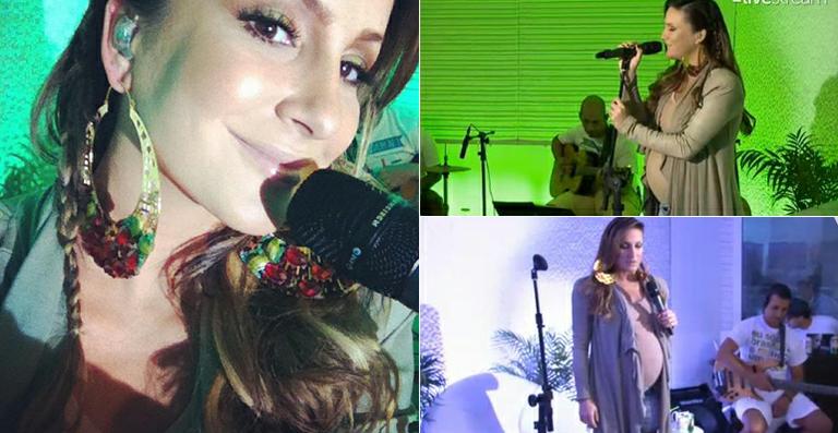 Claudia Leitte mostra o barrigão em show na internet e diz que volta aos palcos em outubro