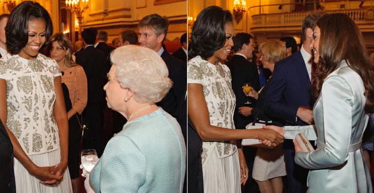 Michelle Obama se encontra com a realeza britânica antes da cerimônia de abertura