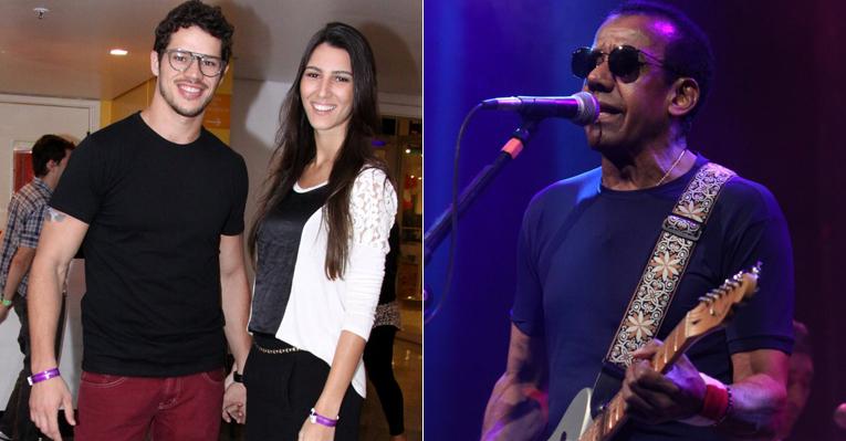 José Loreto leva namorada a show de Jorge Ben Jor