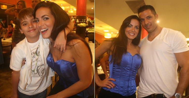 Com o carinho do filho e do namorado, Carla Prata comemora seu aniversário no Rio
