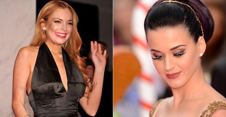Katy Perry foge de Lindsay Lohan em festa na Califórnia