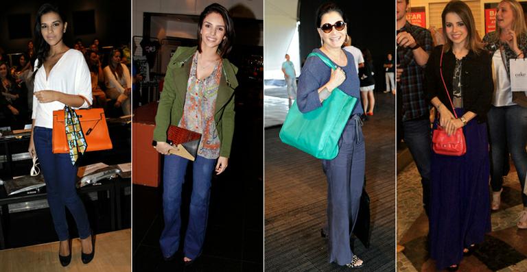 Cores nas bolsas e carteiras das famosas