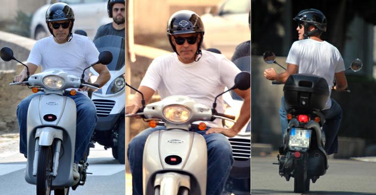 George Clooney passeia de scooter pela Itália